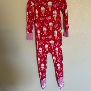 Birdies Red Ice Cream Print Kids Footie